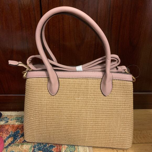 Kim Rogers Womens Wicker Straw Satchel Shoulder Purse Crossbody Bag Brown Boho - Picture 10 of 16